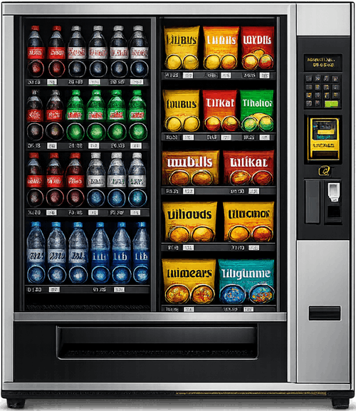Modern snack vending machine with variety of products